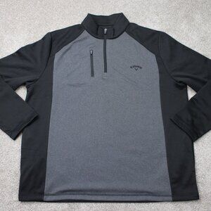 Callaway Sweatshirt Mens 2XL XXL Gray/Black Golf 1/4 Zip Long Sleeve Pullover